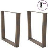  Noge blagovaonskog stola V-oblika 2 kom Prirodni čelik | shoptok.hr