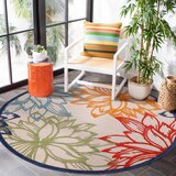 Lesnina XXXL PREPROGA ZA ZUNANJO UPORABO Floral 120 cm tkano večbarvno, bela | Shoptok.si