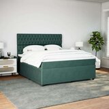 vidaXL Box spring postelja z vzmetnico temno zelena 180x200 cm žamet, (21304457) | Shoptok.si