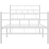  Metalni okvir kreveta uzglavlje i podnožje bijeli 100x200 cm | shoptok.hr