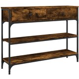 Maison Chic konzolna miza - miza ob steni dimljen hrast 100x25x75 cm inženirski les, (21786202) Cene