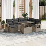 vidaXL 8-dijelni set vrtnih sofa od poliratana s jastucima svjetlosivi | shoptok.hr