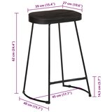  Barski stolci 2 kom crni 45x40x62 cm masivnog drva manga | shoptok.hr