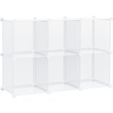 HOMCOM Modularna notranja omara za čevlje z možnostjo zlaganja, 6 kock iz PP plastike, 65x32x95cm, transparentna, varčuje s prostorom, (20754171) Cene
