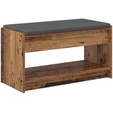  Klupa za hodnik s jastukom s policom Staro drvo 83 x 38 x 45 cm | shoptok.hr