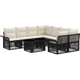  Sjedeća garnitura za vrt 9 kom. Crna i krem-bijela poliratan 100 x 55 x 73 cm | shoptok.hr