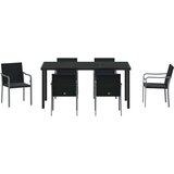  Vrtni set za objed 7 pcs Crna i Siva PE ratan | shoptok.hr