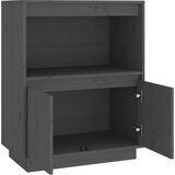  Komoda siva 60 x 34 x 75 cm od masivne borovine | shoptok.hr