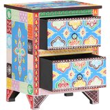 Maison Chic Nočna omarica - Nočna miza ročno barvana 40x30x50 cm trden mangov les, (21688521) Cene