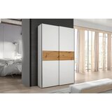 CARRYHOME omara z drsnimi vrati, bela, barve hrasta | Shoptok.si