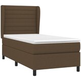  Krevet s oprugama i madracem tamnosmeđi 100 x 200 cm od tkanine | shoptok.hr