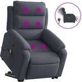 vidaXL Električni masažni naslanjač s funkcijo vstajanja tm. siv žamet, (20921140) | Shoptok.si