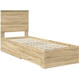  Krevetna konstrukcija Sonoma hrast i srebrna 70 x 190 cm | shoptok.hr