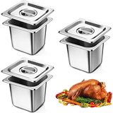 ORFCP 3x gastronorm posode 1/6 s pokrovi 150 mm iz nerjavnega jekla u
