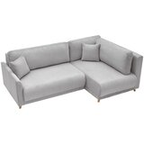 P & B KOTNA SEDEŽNA GARNITURA, rebrasti žamet svetlo siva | Shoptok.si