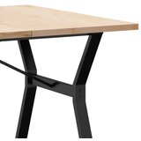  Blagovaonski stol Y-oblika 200x100x75,5cm od borovine i čelik | shoptok.hr