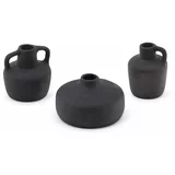 Kave Home Črne vaze v kompletu 3 ks iz terakote (višina 6 cm) Sofra –