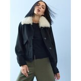 Sinsay Jakna s krznom ovratnikom i dodatkom vune i viskoze | shoptok.hr