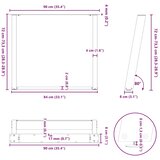  Noge za blagovaonski stol U-oblik 2 kom Bijele 90 x (72-73) cm Čelik | shoptok.hr