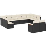  The Living Store Vrtna sedežna garnitura 12-delna z blazinami črn poli ratan - Vrtna Sedežna Garniture, (21459591) | Shoptok.si