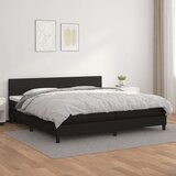 Box spring postelja z vzmetnico črna 200x200 cm umetno usnje, (20789828) Cene