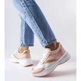 Gemre Pink and white sneakers with gold accent duffy | Shoptok.si