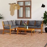 5-dijelna vrtna garnitura od masivnog drva bagrema s jastucima | shoptok.hr
