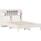 vidaXL Knjižna postelja brez vzmetnice bela 135x190 cm trdna borovina | Shoptok.si