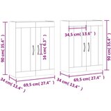  Zidni ormarići 2 kom crni od konstruiranog drva | shoptok.hr