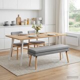  Klupa s dvostrukim slojem Svjetlosiva 110 x 40 x 47 cm Tkanina | Eponuda.com