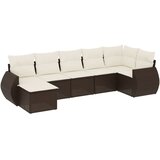  7-dijelni set vrtnih sofa od poliratana s jastucima smeđi | shoptok.hr