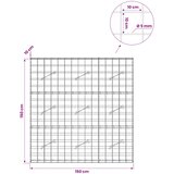  Gabion s žicom debljine 5 mm i mrežom 10x10 cm 150x10x150 cm | shoptok.hr