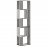 Furnova Knjižna omara 5-nadstropna siva sonoma 45x23,5x162,5cm inž. les, (21932497) | Shoptok.si