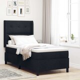 Box Spring Postelja z Blazino in LED Črna 90x200 cm Tkanina, (22049780) Cene