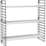 crni 3 etažni regal s bijelim policama Libro, duljina 70 cm