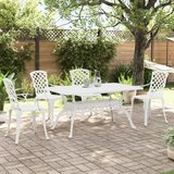 vidaXL 5-dijelni vrtni blagovaonski set bijeli lijevani aluminij | shoptok.hr
