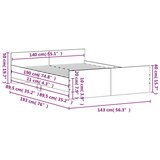  Kreveta s uzglavljem i podnožjem boja hrasta 140x190 cm | shoptok.hr