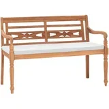 klupa s jastucima 120 cm tikovina