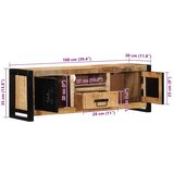 vidaXL TV omarica 100x30x35 cm Masivni neobdelan les Mango | Shoptok.si