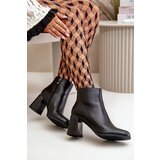 Boto Smooth Women's Heeled Boots Made Of Eco Leather Insulated Black Milisea | Shoptok.si