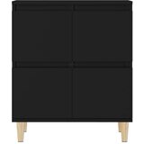  Komoda crna 60 x 35 x 70 cm od konstruiranog drva | shoptok.hr
