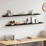  Zidne police 2 kom crne 115 x 9 x 3 cm | shoptok.hr