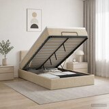  Krevet od pjene s madracem i LED-om Krem 120 x 200 cm Tkanina | shoptok.hr