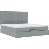 vidaXL Otomanski posteljni okvir z vzmetnico siv 160x200 cm blago | Shoptok.si