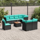  9-dijelni set vrtnih sofa od poliratana s jastucima crni | Eponuda.ba