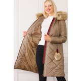 Dewberry Z6646 N WOMEN'S COAT WITH FUR POMPOMS-VISION | Shoptok.si