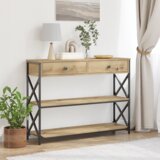  Konzolna stolica s ladicama hrast artisan 100 x 28 x 75 cm | shoptok.hr