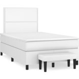 vidaXL Box spring postelja z vzmetnico bel 120x190 cm umetno usnje, (21111916) | Shoptok.si