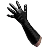 XR Brands Pleasure Fister - Teksturirane fisting rukavice (crne)