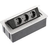 Gtv Vgradna vtičnica 3 X ŠUKO s kablom 1,5m siva SOFT, (21227081) | Shoptok.si